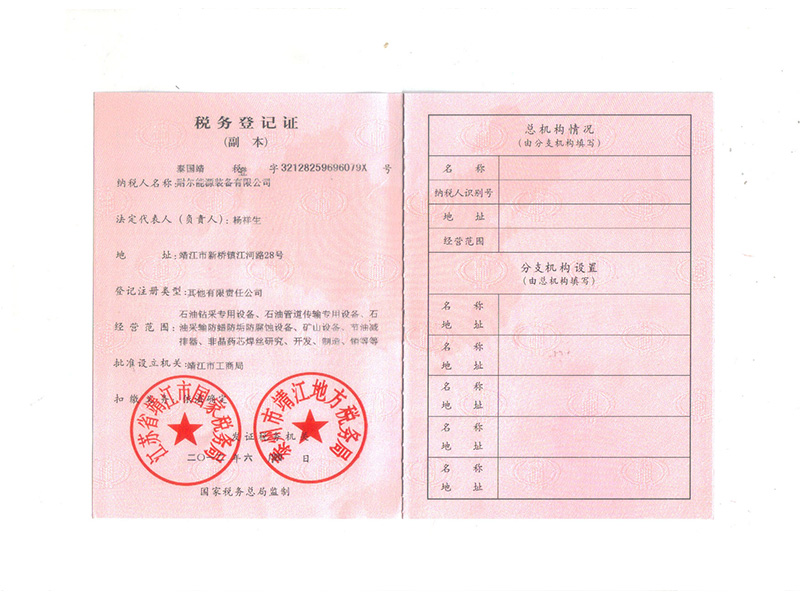 永利欢乐娱人城(中国)有限公司税务登记证